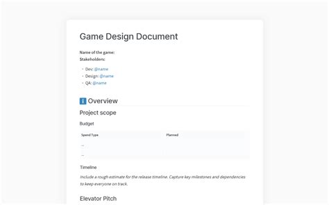 design document template gdd